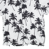 Mens Hawaiian Shirt White Crazy Pattern L