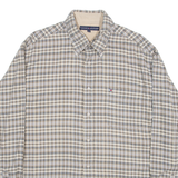 TOMMY HILFIGER Mens Shirt Brown Check Long Sleeve L