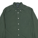 NAUTICA Mens Plain Shirt Green Long Sleeve M