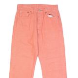LEVI'S Cut Off 501 3/4 Womens Trousers Pink Regular Straight W28 L23