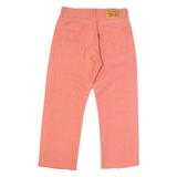 LEVI'S Cut Off 501 3/4 Womens Trousers Pink Regular Straight W28 L23