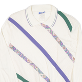 CAPE COD Womens Sweatshirt Cream Collared 90s L