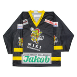 YVETTE Swiss Ice Hockey Mens Jersey Black 3/4 Sleeve 90s V-Neck XL