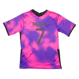 Paris St Germain Mbappe #7 Fan Boys Football Shirt Jersey Pink V-Neck XL