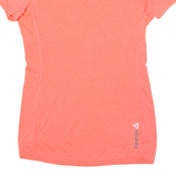 REEBOK Womens T-Shirt Pink V-Neck S