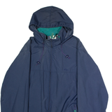 LL BEAN Mens Rain Jacket Blue Nylon 90s Hooded L