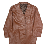 Womens Blazer Jacket Brown Leather L