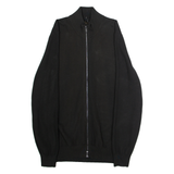 MASSIMO DUTTI Mens Track Jacket Black Knit Viscose M