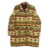 HOT DOG Womens Quilted Jacket Green Viscose 90s Geometric L