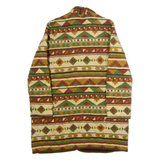 HOT DOG Womens Quilted Jacket Green Viscose 90s Geometric L