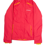 COLUMBIA Womens Ski Jacket Red Nylon Hooded S