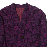 Womens Blazer Jacket Purple 90s Floral XL