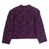 Womens Blazer Jacket Purple 90s Floral XL