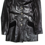 HARTWOOD Womens Blazer Jacket Black Faux Leather UK 10