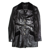 HARTWOOD Womens Blazer Jacket Black Faux Leather UK 10