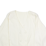 Womens Blazer Jacket White 90s Check ONE SIZE