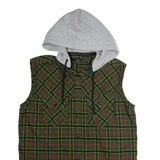 DIESEL Mens Lumberjack Gilet Green Flannel Hooded Plaid M