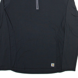 CARHARTT Womens T-Shirt Black Long Sleeve 1/4 Zip M
