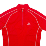 LOFFLER Womens Jersey Red 1/4 Zip S