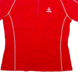 LOFFLER Womens Jersey Red 1/4 Zip S