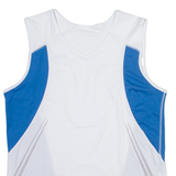 Mens Jersey White Sleeveless V-Neck L