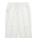 RALPH LAUREN Floral Womens Trousers Cream Relaxed Straight Linen W32 L27