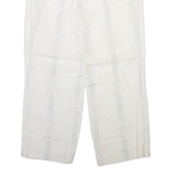 RALPH LAUREN Floral Womens Trousers Cream Relaxed Straight Linen W32 L27