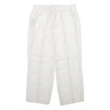 RALPH LAUREN Floral Womens Trousers Cream Relaxed Straight Linen W32 L27