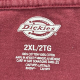 Dickies T-Shirt - 2XL Burgundy Cotton