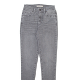 LEVI'S 721 High Rise Womens Jeans Grey Slim Skinny Stone Wash W26 L30