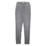 LEVI'S 721 High Rise Womens Jeans Grey Slim Skinny Stone Wash W26 L30