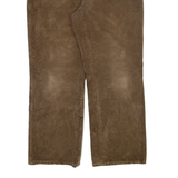 CITADIN Mens Corduroy Trousers Brown Regular Straight W35 L27