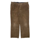 CITADIN Mens Corduroy Trousers Brown Regular Straight W35 L27