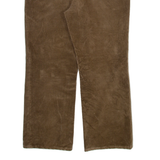 CITADIN Mens Corduroy Trousers Brown Regular Straight W35 L27