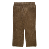 CITADIN Mens Corduroy Trousers Brown Regular Straight W35 L27
