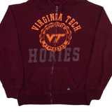 J.American Virginia Tech Mens Maroon Hoodie Full Zip USA M