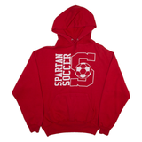 JERZEES Spartan Soccer Mens Red Hoodie USA M