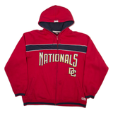 STITCHES Nationals Mens Red Hoodie Full Zip USA L