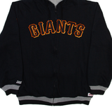 STITCHES Giants Mens Black Hoodie Full Zip USA L