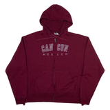 PTIMA Cancun Mexico Mens Maroon Hoodie Full Zip L