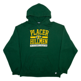 RUSSELL ATHLETIC Placer Hillmen Mens Green Hoodie USA XL