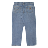 CARHARTT Distressed Workwear Mens Jeans Blue Straight Stone Wash W36 L30