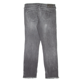 TRUE RELIGION Sara Cigarette Distressed Womens Jeans Grey Slim Straight W28 L27