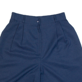 REQUIREMENTS PETITE High Waist Womens Chino Shorts Blue 90s M W28