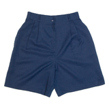 REQUIREMENTS PETITE High Waist Womens Chino Shorts Blue 90s M W28