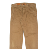 DOCKERS Alpha Khakis Mens Twill Trousers Brown Slim Straight W32 L31