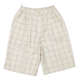 CASURO Pleated Womens Casual Shorts Grey Relaxed 90s Plaid XS W26