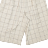 CASURO Pleated Womens Casual Shorts Grey Relaxed 90s Plaid XS W26