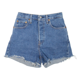 LEVI'S Ribcage BIG E Cut-Off Womens Denim Shorts Blue XXS W24