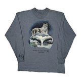 Wolf Country Alaska Signal Sports Single Stitch Long Sleeve T-Shirt - XL Grey Cotton